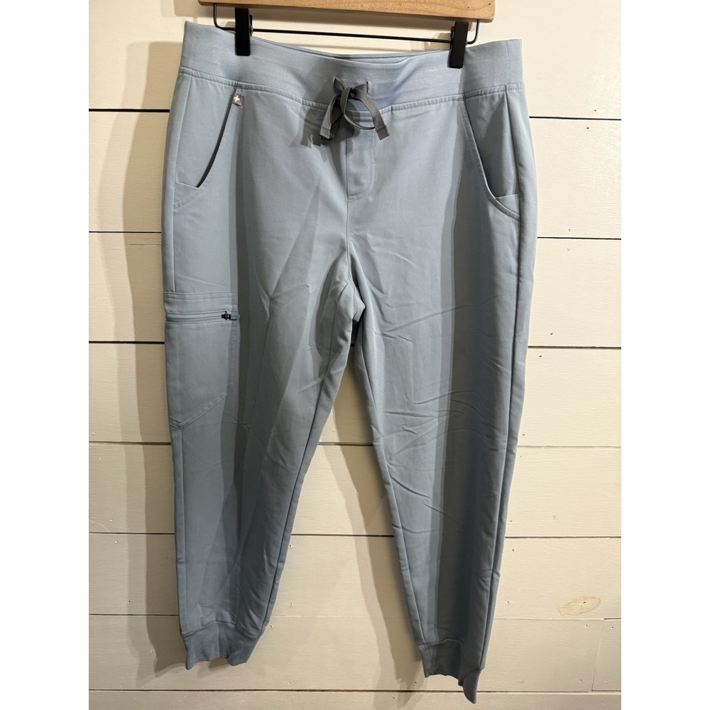 FIGS Zamora Dusty Blue Jogger Scrub Pants Womens Medium Petite Medical